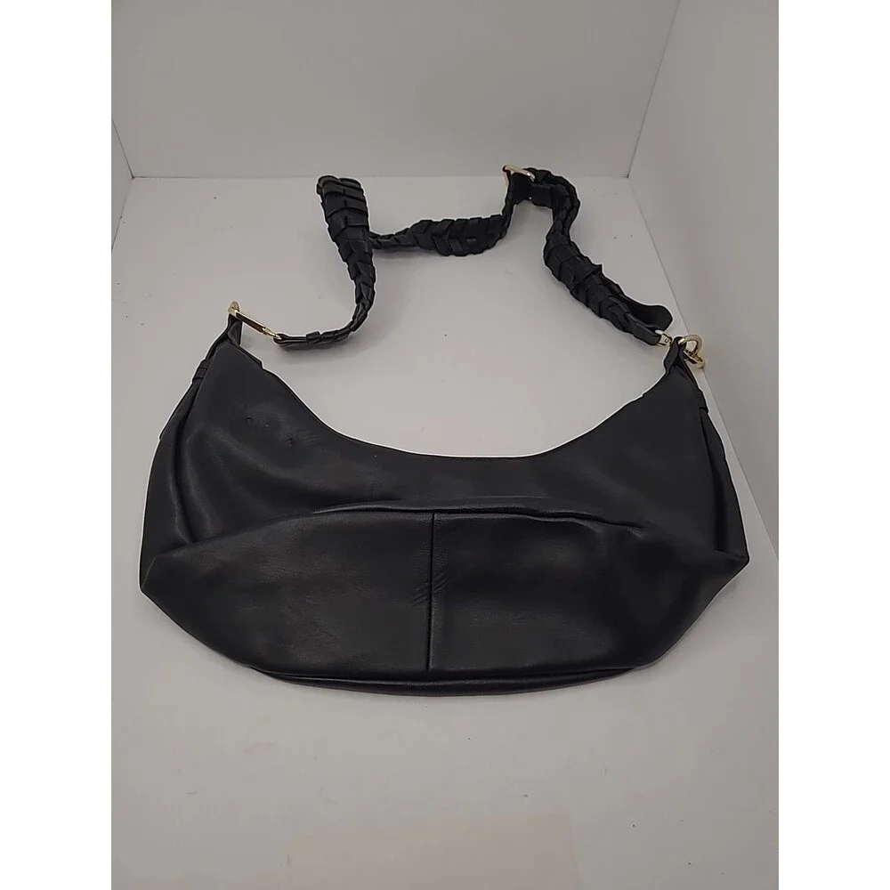 Zola Black Purse Vegan Leather Crescent Crossbody or Shoulder Bag Jules Kae.